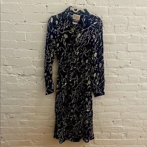 Scotch & Soda Navy and White Long Sleeve Dress
